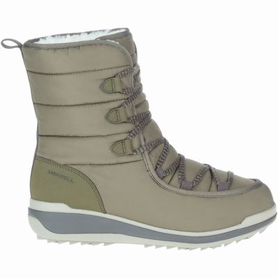 Merrell Snowcreek Cozy Polar Waterproof Nylon Vinterskor Dam Olivgröna (SE879520)